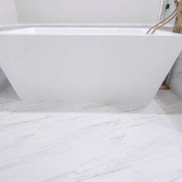 Contemporary Bohemian Primary Bath + Closet Remodel Overland Park, KS