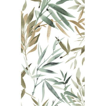Textured Bamboo Leaves Tropical Wallpaper, Forest, Double Roll