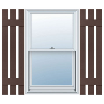 Standard Size Three Board Spaced Shutters, Federal Brown, 43"x12"