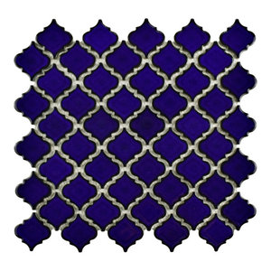 1//4 Sheet Sample of Glass Mosaic Tile Sheet Amsterdam Ocean Blue Gold Dust