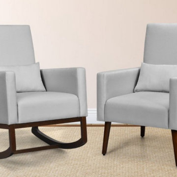 2-IN-1 Fabric upholstered rocking chair