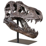 Uttermost - Uttermost Tyrannosaurus Sculpture - No console table, mantel or bookshelf display is complete without the character of the Tyrannosaurus Sculpture. Use its bold, rugged design to add texture and a sense of history to your space.