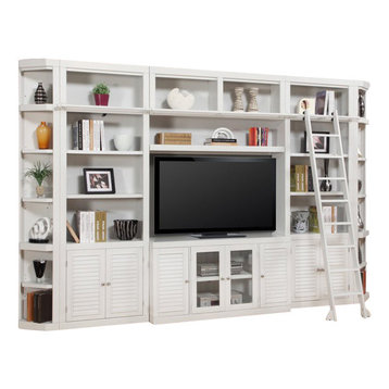 Coastal Entertainment Centers, White Tv Stand With Matching Bookcase