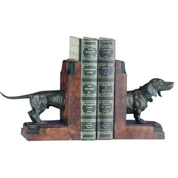 Bookends Bookend TRADITIONAL Lodge Weiner Dog Dachshund Resin