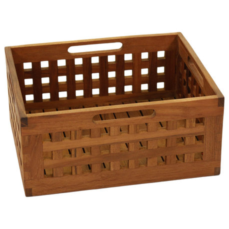 7" Grate™ Medium Size Teak Storage Bin