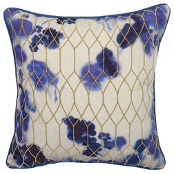 Contemporary Decorative Pillows Flow Blue 22"x22" Pillow