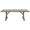 Benzara BM213161 Aluminum Frame Outdoor Dining Table With X Shaped Legs, Beige
