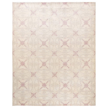 Suzani, One-of-a-Kind Hand-Knotted Area Rug, Ivory, 8'1"x10'1"