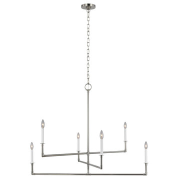 Bayview Large Chandelier, Polished Nickel