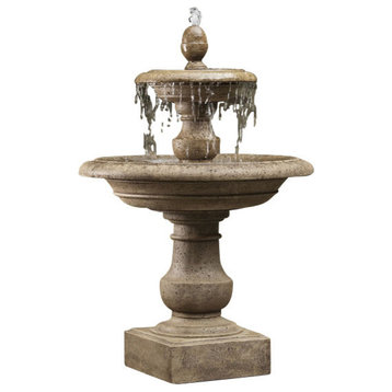 Caterina Outdoor Water Fountain, Aged Limestone