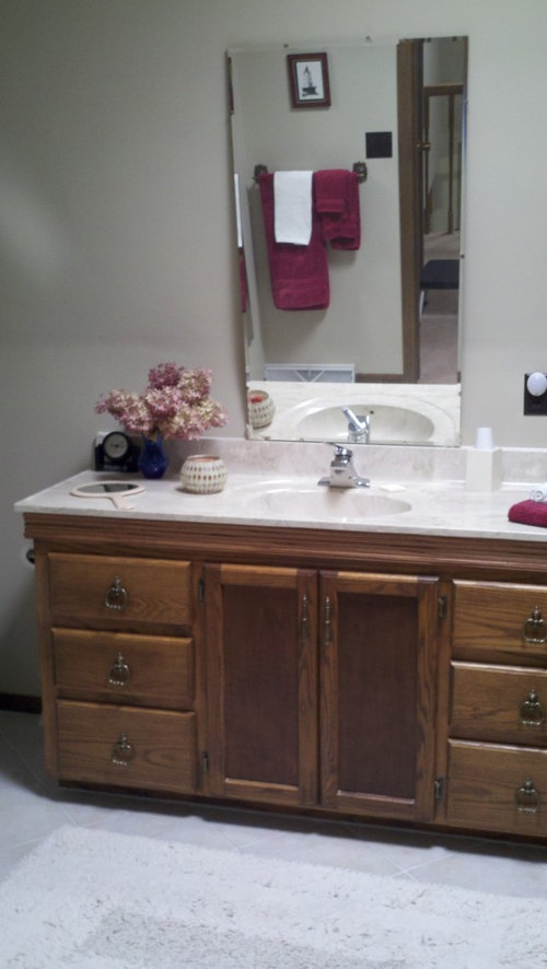 Angled Wall Over A Bathroom Sink Vanity, How To Hang A Mirror On An Angled Wall
