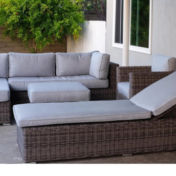 The Glacier - 4pc Sunbrella Outdoor Sofa Set and The Cozy Lounger