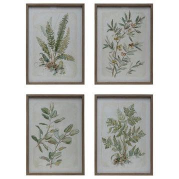 Wood Framed Botanical Image, Set of 4 Styles