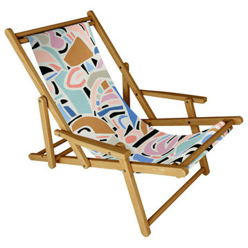 Deny Designs Evamatise Contemporary Shapes Spring Abstraction Sling Chair