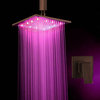 Fontana Bronze Square LED Rain Shower Head With Mixing Valve Controller