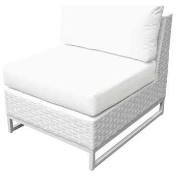 TKC Miami Armless Patio Chair in White (Set of 2)