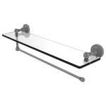 Allied Brass - Waverly Place Paper Towel Holder with 22" Glass Shelf, Matte Gray - Maximize space and efficiency with this beautiful glass shelf and paper towel holder combination.  Made of solid brass and tempered glass this classic unit will enhance any kitchen.