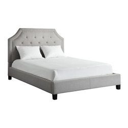 Monarch Grey King Upholstered Bed - Bed Frames