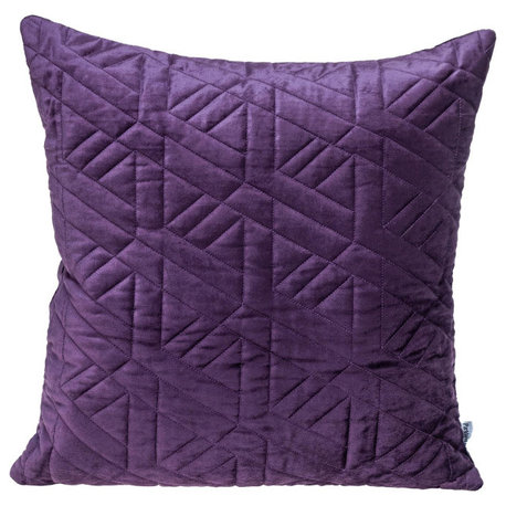 Purple Velvet Quilted Throw Pillow