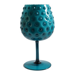 TEAL EMPOLI HOBNAIL GOBLET - Vases