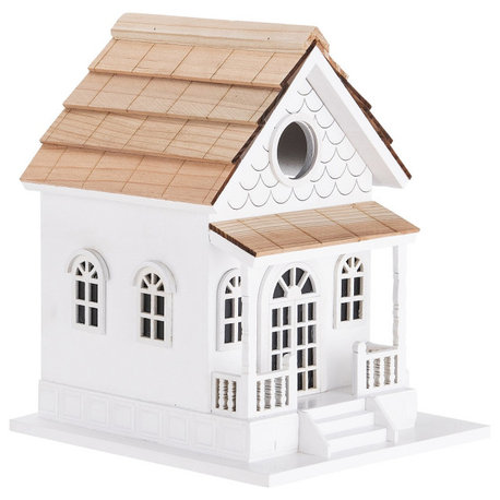 Decorative Wooden Birdhouse for Outdoor Hanging – Handcrafted Miniature Cottage