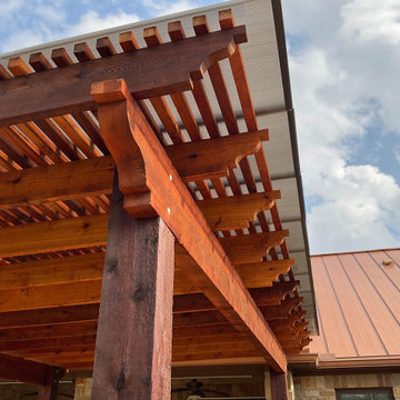 Cedar pergola with cover