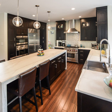 White Macaubas Honed Quartzite Kitchen