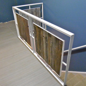 Modern Steel and Wood Stair Railing @ Delane + Chucky's