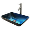 VIGO Turquoise Water Glass Vessel Sink with Dior Faucet Set