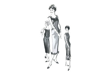 Early '60s Commercial Art Ink Drawings of Fashion Models
