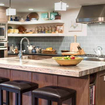 Transitional Warm Brown Kitchen in Red Birch