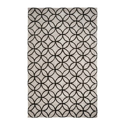 Broadway 99441-166 Circle Design Taupe & Ivory Rug - Area Rugs