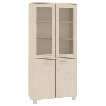 vidaXL Drawer Cabinet Entryway Display Cabinet HAMAR Solid Wood Pine Honey Brown