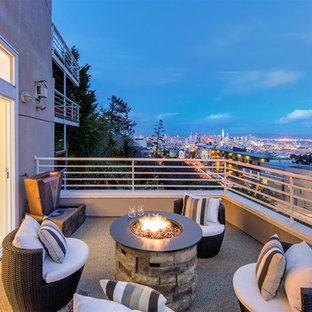 75 Beautiful Contemporary Balcony With A Fire Pit Pictures & Ideas | Houzz