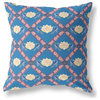 Amrita Sen Suede Pillow With Blue Yellow Pink Finish CAPL470FSDS-BL-16x16