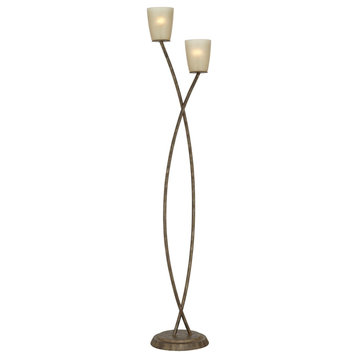 Pacific Coast Everly 2-Light Floor Lamp 638P0, Copper Bronze With Gold