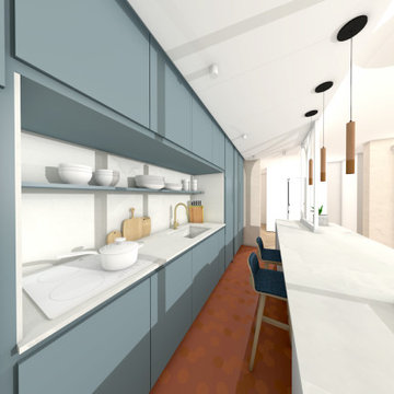 Conception cuisine ouverte sur séjour