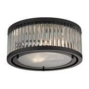 Linden 2-Light Flush Mount, Oil Rubbed Bronze