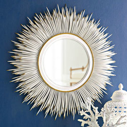 White "Porcupine Quill" Mirror - Wall Mirrors