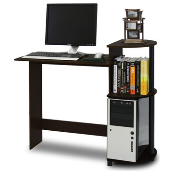 Compact Computer Desk, Espresso/Black
