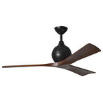 Matthews Fan - Irene-3, Ceiling Fan, Matte Black Finish/Walnut Tone Blades, 52" - Cutting a figure like no other, the Irene-3 is rustic, yet strikingly modern design that transforms the look of any space it inhabits. Lauded by designers for how the solid wooden blades are neatly joined, this indoor ceiling fan makes your space feel cooler and more comfortable. The globe-shaped body makes the style more personable, and even helps uphold that signature minimal profile. As the original model that started the line, the Irene-3 brings a warm and natural feel to any modern home.