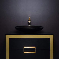 Gold 32 inch bathroom vanity with top - Bathroom Fixtures