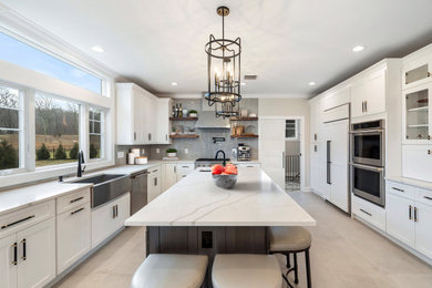 Inspiration for a transitional kitchen remodel in New York