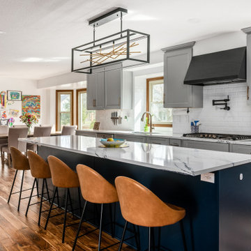 Stunning Two-Tone Transitional Kitchen Remodel Done With New Cabinets