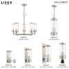Livex Lighting Hillcrest 3 Light Brushed Nickel Large Outdoor Pendant Lantern