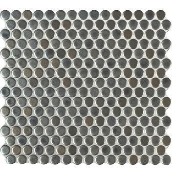 MSI SMOT-PT-PENRD 12" x 13" Circle Penny Mosaic Walls Tile - - Metallico