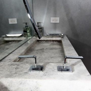 White Princess Quartzite Miter Vanity