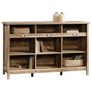Bowery Hill 9-Cubby 3 Adjustable Shelves Wood Bookcase in Craftsman Oak