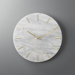 carlo marble and brass wall clock | CB2 - Clocks