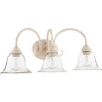 Quorum International - Spencer 3-Light Vanity Fixture, Persian White With Clear Seeded Glass - Spencer 3-Light Vanity Fixture, Persian White With Clear Seeded Glass